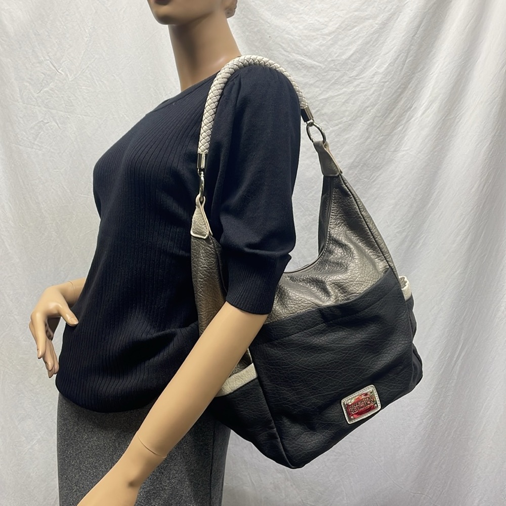 Kenneth Cole Reaction Black/Pewter/Beige Handbag